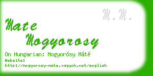 mate mogyorosy business card