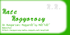 mate mogyorosy business card